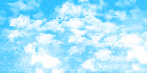 blue sky with white cloud background The clouds should have a painterly or watercolor effect