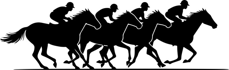 Horse Racing Jockeys Silhouette vector bundle