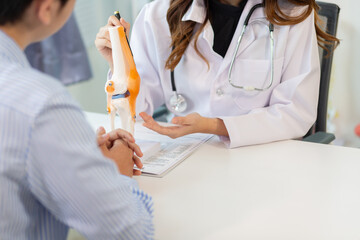 Patients seek consultation for knee pain caused by old age recurring knee problems or joint pain...