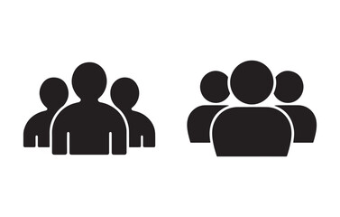 Black silhouette figures representing groups of people vector