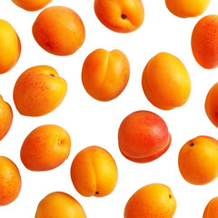 Ripe apricots against a seamless backdrop, perfect for a summery, fruity design
