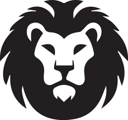 head of a lion icon vector  silhouette 