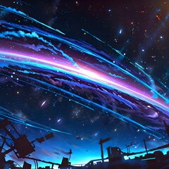 diverse, and often fantastical color palettes within an anime aesthetic, possibly invoking a dreamlike or surreal quality.