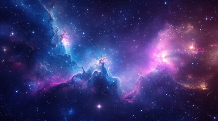 Naklejka premium A stunning view of the cosmos with vibrant colors and stars shining brightly in the vast space of the universe.