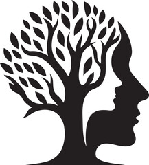 silhouette of a man with a tree logo vector