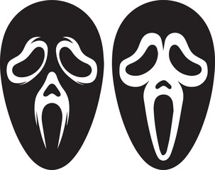 A ghost face scream silhouette vector logo