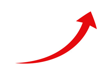 Red curved graph with arrow PNG for growth, stats, business, and data presentations.