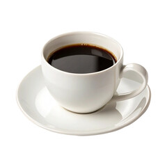 cup of coffee on white background,Minimalist Coffee Cup and Saucer Studio Shot