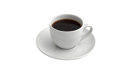 Obraz premium White Ceramic Cup of Black Coffee on Clean Background