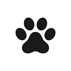 Cute Dog Paw Print with Heart Pads Vector, Isolated on Transparent Background
