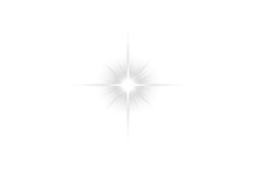 Obraz premium Bright star glow flare spark with lens light burst white shiny energy flash effect overlay on transparent background for design assets and presentation use