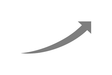 Curved gray graph with arrow PNG for reports, infographics, slides, and business designs