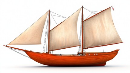 Obraz premium Classic Wooden Sailing Ship Digital Rendering