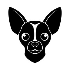Obraz premium chihuahua head icon silhouette on white background (3).svg