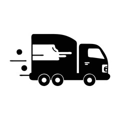 Fast delivery truck icon conveying swift shipping and logistics solutions