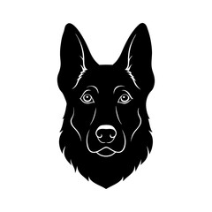 german shepherd head icon silhouette on white back (1).svg
