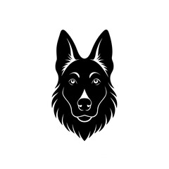 Naklejka premium german shepherd head icon silhouette on white back (3).svg