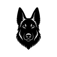 Fototapeta premium german shepherd head icon silhouette on white back.svg