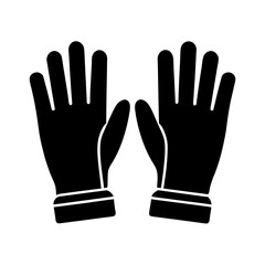 Obraz premium gloves icon silhouette on white background.svg