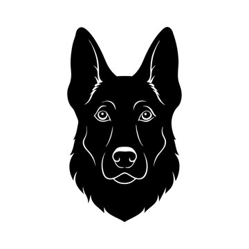 german shepherd head icon silhouette on white back (1).svg