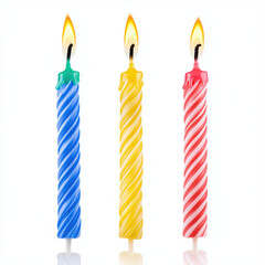 birthday candles isolated on white background