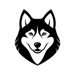 husky head icon silhouette on white background.svg