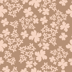 Cute vector floral seamless pattern. Colorful flowers background. Trendy repeat texture for fashion print, wallpaper or fabric.