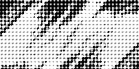 Abstract wave halftone black and white. Monochrome texture for printing on badges, posters, and business cards. eps10
