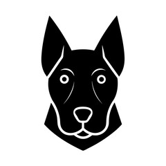 Obraz premium simple dog head icon silhouette on white backgroun (3).svg