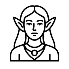 line icon mythical creature Elf vector on white background
Vector line icon on white background