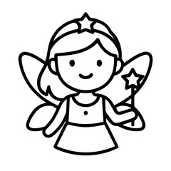 line icon mythical creature Fairy vector on white background
Vector line icon on white background