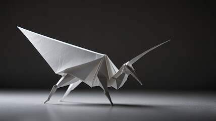 origami crane isolated on black