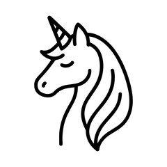 line icon mythical creature Unicorn vector on white background
Vector line icon on white background