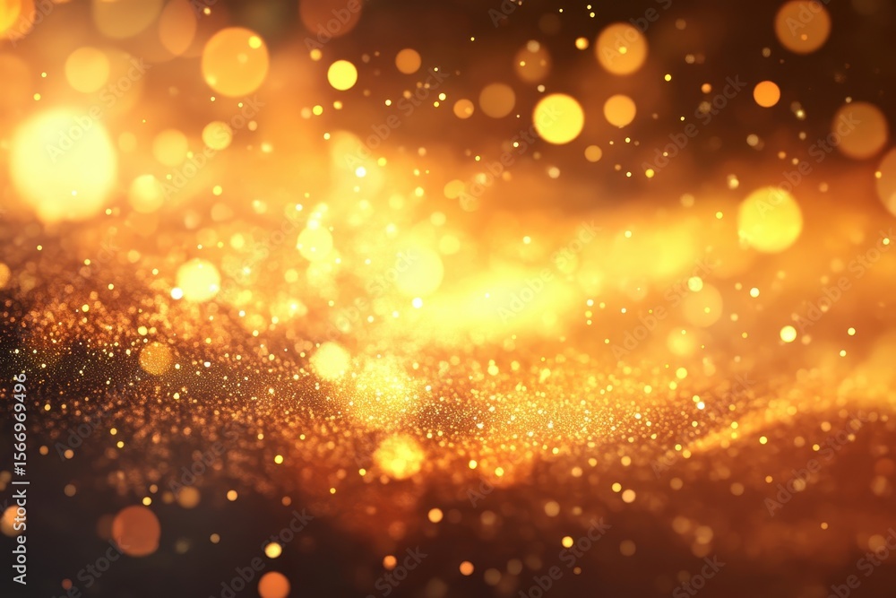 Poster captivating golden motion background with shimmering particles and glowing effects, computer generat