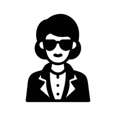 Silhouette of a sophisticated woman wearing sunglasses and a business jacket