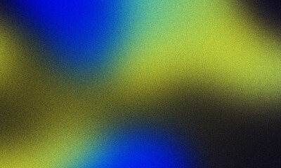 Abstract grainy gradient background with vibrant blue and yellow color transition