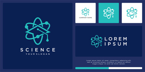 Science school logo design with hat combine