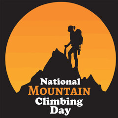 National Mountain Climbing Day vector logo
