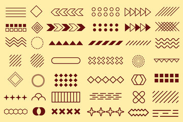 Collection of geometric shapes and abstract decorative elements