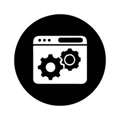 Settings inside a browser window icon with a dark background