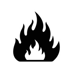 Monochrome Image of a Fire Flame with a Small Base Element Below
