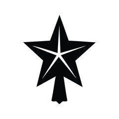 Stylish five pointed star with a unique arrow or feather like design