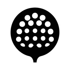 Abstract Illustration of a Golf Ball Structure with Dimples in Black