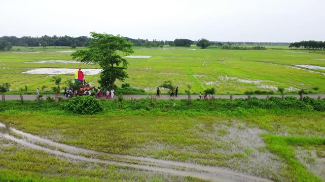 Rath yatra celebrate in village area. 