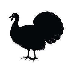 Black silhouette of a turkey, a common symbol for the Thanksgiving holiday