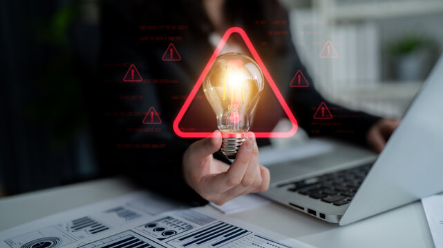 Cybersecurity alert warning showing red cyber for data breach, network threat, and cyber security system vulnerability with emphasis on security risk, caution, digital protection Latch
