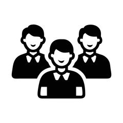 Group of Smiling Men in Formal Wear, Teamwork and Collaboration Icon