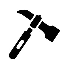 Simple black silhouette of a halligan bar forcible entry tool