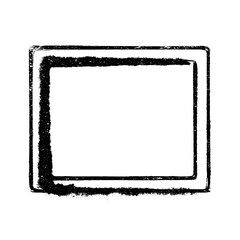 Grunge square frame outline on white background  