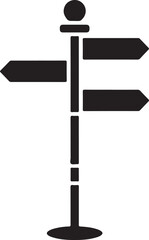 Obraz premium Minimalist Black & White Directional Signpost Icon - Guide & Choice